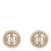 Pearl CC Round Rope Earrings Gold