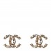 Metal Crystal CC Earrings Gold Multicolor