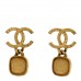 Metal Natural Stones CC Drop Earrings Gold
