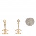 Crystal CC Drop Earrings Gold