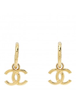 CC Hoop Drop Earrings Gold