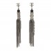 Metal CC Chain Tassel Paris Shanghai Earrings Ruthenium