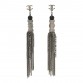 Metal CC Chain Tassel Paris Shanghai Earrings Ruthenium