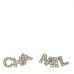 Crystal Cha-Nel Logo Earrings Gold