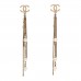 Pearl CC Multi Chain Drop Earrings Gold