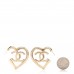Metal CC Heart Coco In Love Hoop Earrings Gold