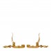 Metal CC Round Clip On Earrings Gold