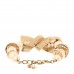 Pearl Crystal CC Bow Bracelet Gold
