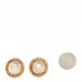 Pearl Round Clip On Earrings Gold