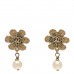 Pearl CC Camellia Dangle Earrings Gold
