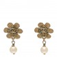 Pearl CC Camellia Dangle Earrings Gold