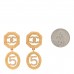 Metal Crystal Quilted CC No 5 Drop Earrings Gold