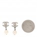 Pearl CC Drop Earrings Silver