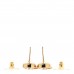 Crystal Printed CC Drop Earrings Gold Pink