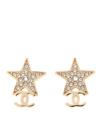 Crystal CC Star Earrings Gold
