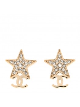 Crystal CC Star Earrings Gold