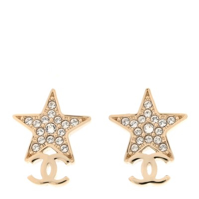 Crystal CC Star Earrings Gold