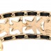 Lambskin Crystal CC Star Cuff S Bracelet Gold Black
