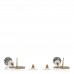 Crystal Pearl CC Ball Chain Drop Earrings Gold Blue