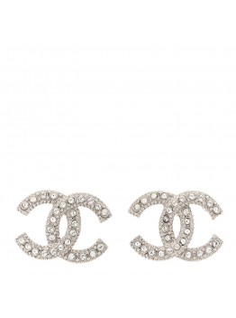 Crystal CC Coco Flapper Earrings Silver
