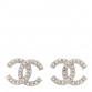 Crystal CC Coco Flapper Earrings Silver
