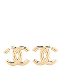 Metal Large CC Earrings Light Gold