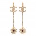 Crystal CC Flower Drop Earrings Gold