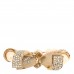 Pearl Crystal CC Bow Bracelet Gold