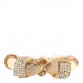 Pearl Crystal CC Bow Bracelet Gold