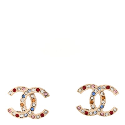 Crystal Over The Rainbow CC Earrings Gold Multicolor