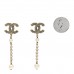 Pearl CC Chain Drop Earrings Gold