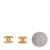 Metal CC Paris Button Stud Earrings Gold