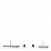 Baguette Crystal Double CC Earrings Silver