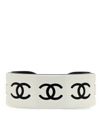 Resin CC Cuff Bracelet White Black