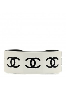 Resin CC Cuff Bracelet White Black
