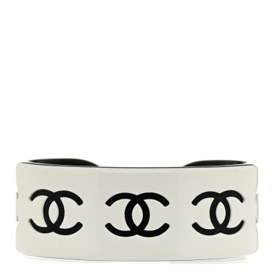 Resin CC Cuff Bracelet White Black