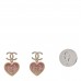 Crystal CC Resin Heart Drop Earrings Pink Gold