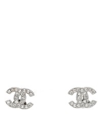 Crystal Mini CC Earrings Silver