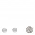 Resin Metal CC Stud Earrings Silver Pearly White