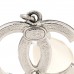 Pearl Crystal CC Drop Earrings Silver Pearly White