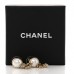 Pearl Crystal CC Flower Drop Earrings Gold Pearly White