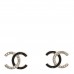 Crystal Enamel CC Earrings Silver Black