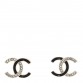 Crystal Enamel CC Earrings Silver Black