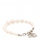 Graduated Pearl Crystal CC Bracelet Gold