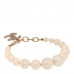 Graduated Pearl Crystal CC Bracelet Gold