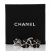 Pearl Crystal Enamel CC Flower Drop Earrings Gold Black