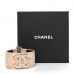 Lambskin Quilted Pearl CC Cuff Bracelet Beige