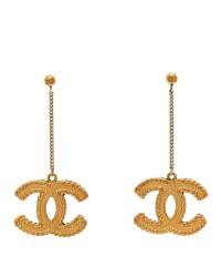 CC Drop Earrings Matte Gold