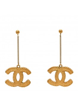 CC Drop Earrings Matte Gold