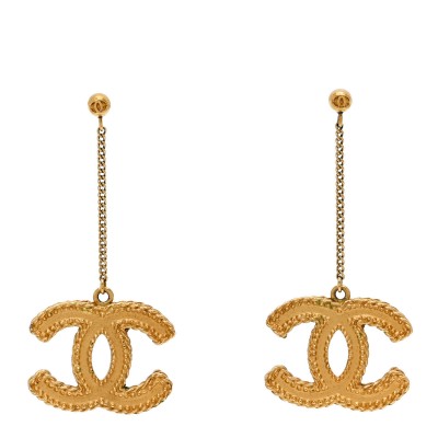 CC Drop Earrings Matte Gold